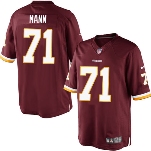 Men's Limited Charles Mann Nike Jersey Burgundy Red Home - #71 NFL Washington Redskins